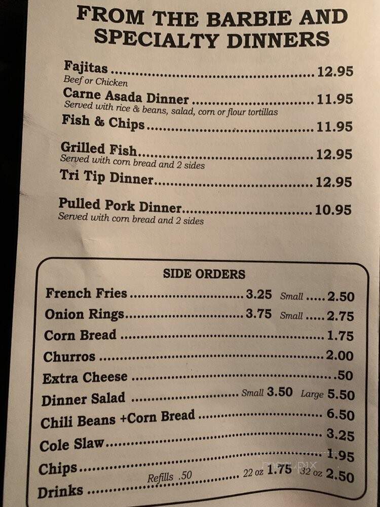 Rick's Trio - Exeter, CA menu_pic