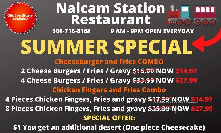 The Station Restaurant - Naicam, SK menu_pic
