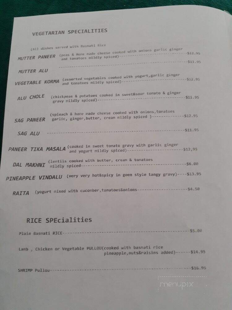 Currys Of India - Binghamton, NY menu_pic