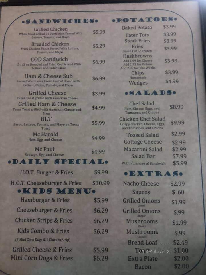 Hot Spot - Bristol, SD menu_pic