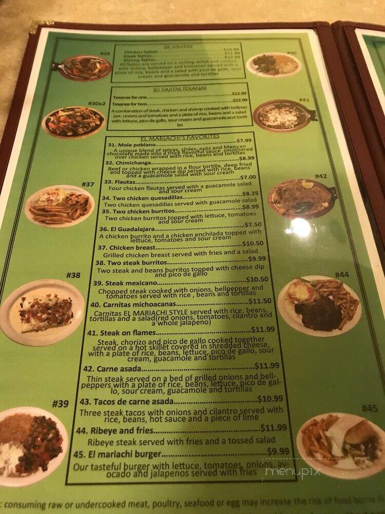 Mariachi Mexican Restaurant - Daleville, AL menu_pic