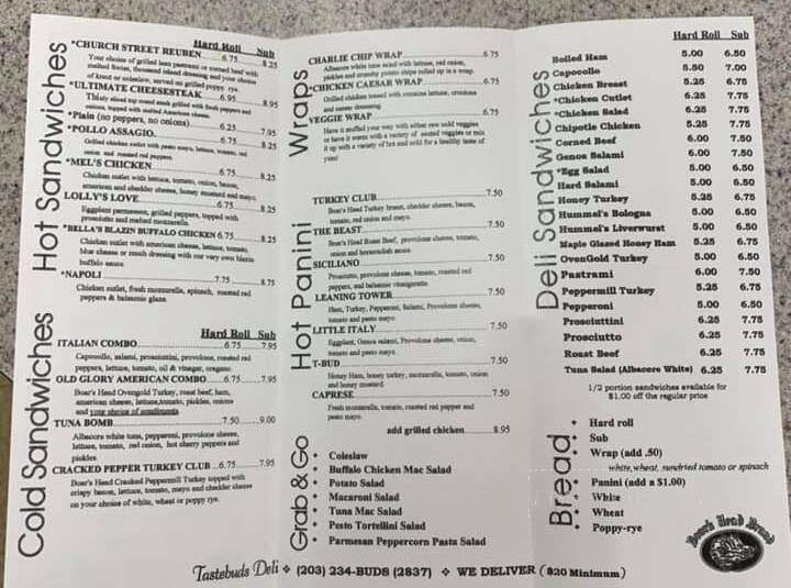 Tastebuds Deli & Specialty Fds - North Haven, CT menu_pic