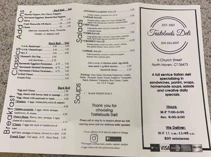Tastebuds Deli & Specialty Fds - North Haven, CT menu_pic