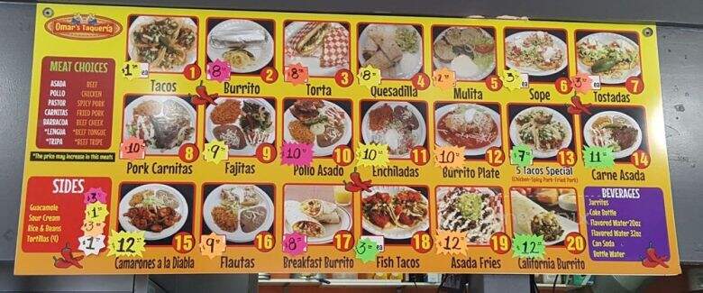 Omar's Taqueria - Lynnwood, WA menu_pic
