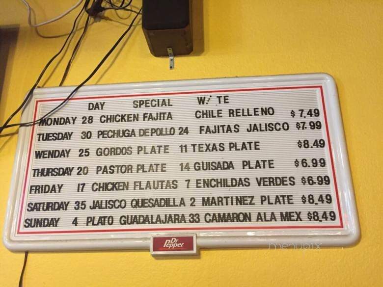 Hacienda Jalisence - Lytle, TX menu_pic