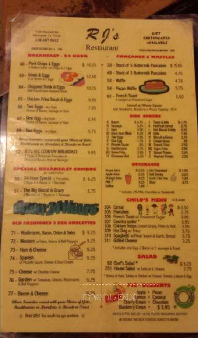 Rj's Restaurant - Shreveport, LA menu_pic