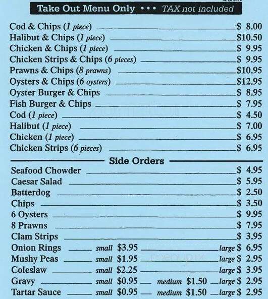 Al & Jan's Fish & Chips - Surrey, BC menu_pic