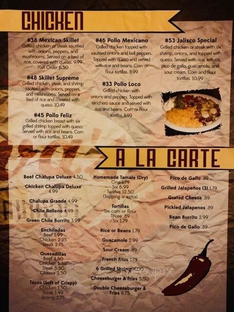 Chavas Mexican Restaurant - Yale, OK menu_pic