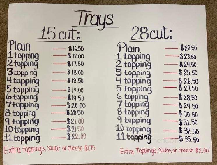 Marlene's Pizza - Nanty Glo, PA menu_pic