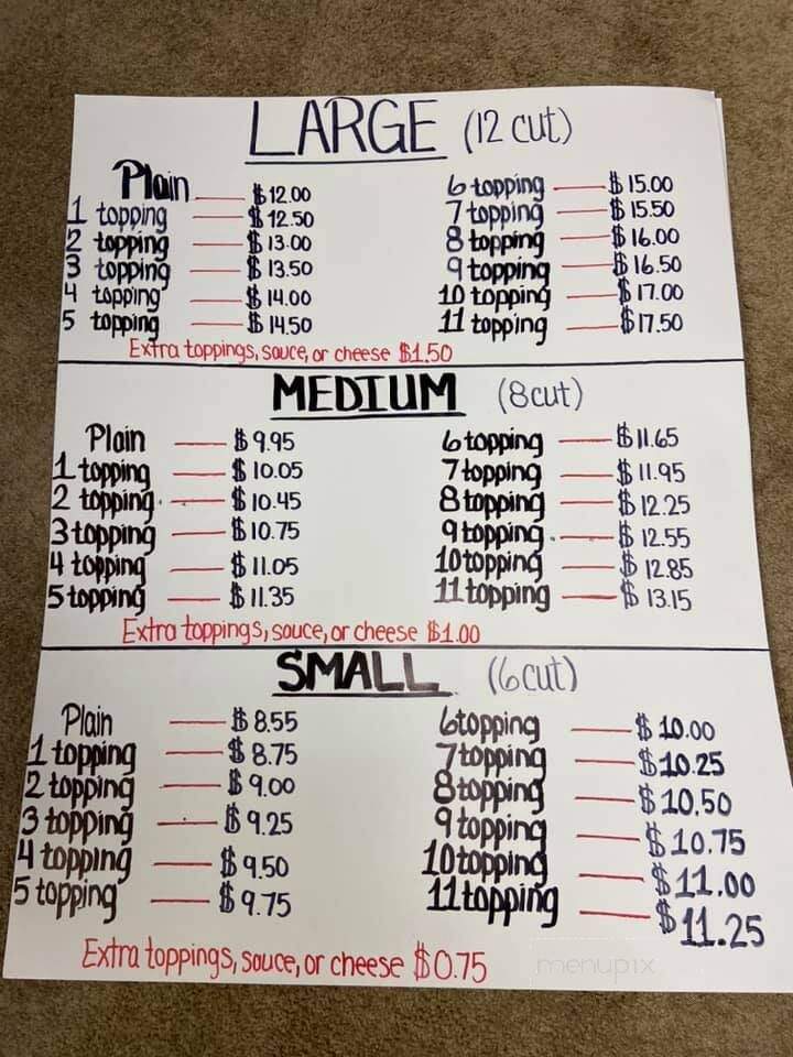 Marlene's Pizza - Nanty Glo, PA menu_pic
