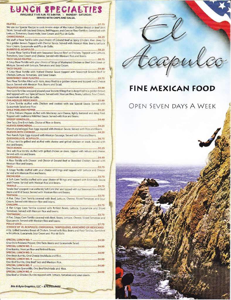 El'acapulco Mexican Restaurant - Jonesboro, AR menu_pic