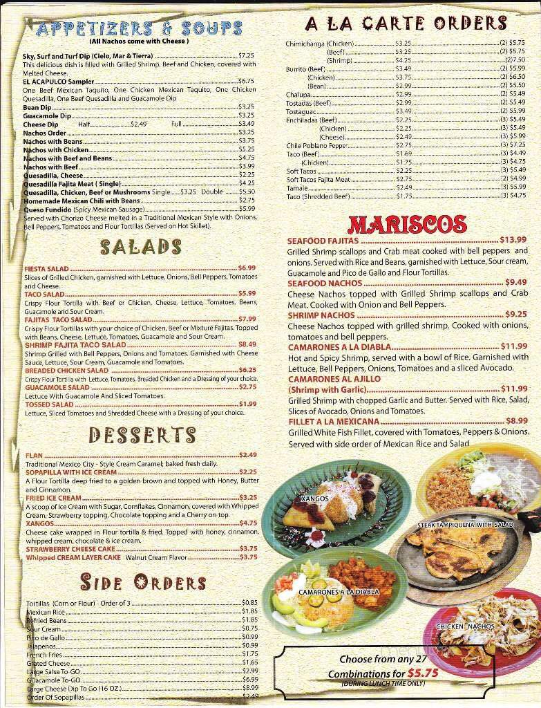 El'acapulco Mexican Restaurant - Jonesboro, AR menu_pic