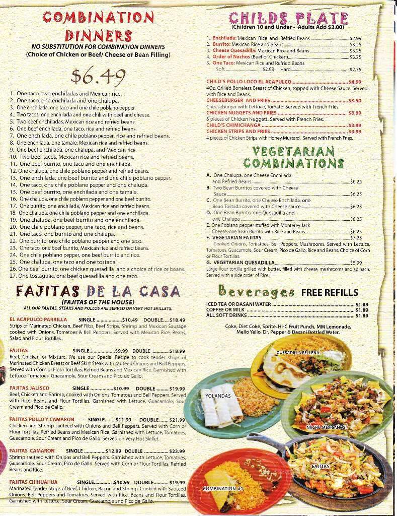 El'acapulco Mexican Restaurant - Jonesboro, AR menu_pic
