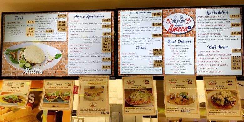 Tacos Ameca #3 - Morgan Hill, CA menu_pic