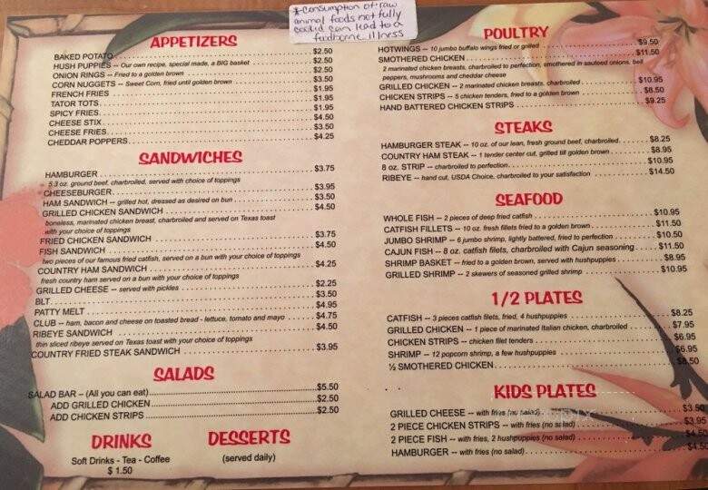Jane's Diner - Counce, TN menu_pic