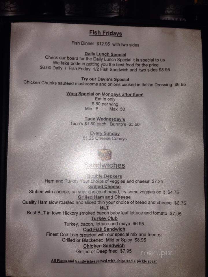 Shamrock - Addyston, OH menu_pic