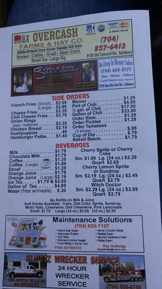 College Bar-B-Que - Salisbury, NC menu_pic