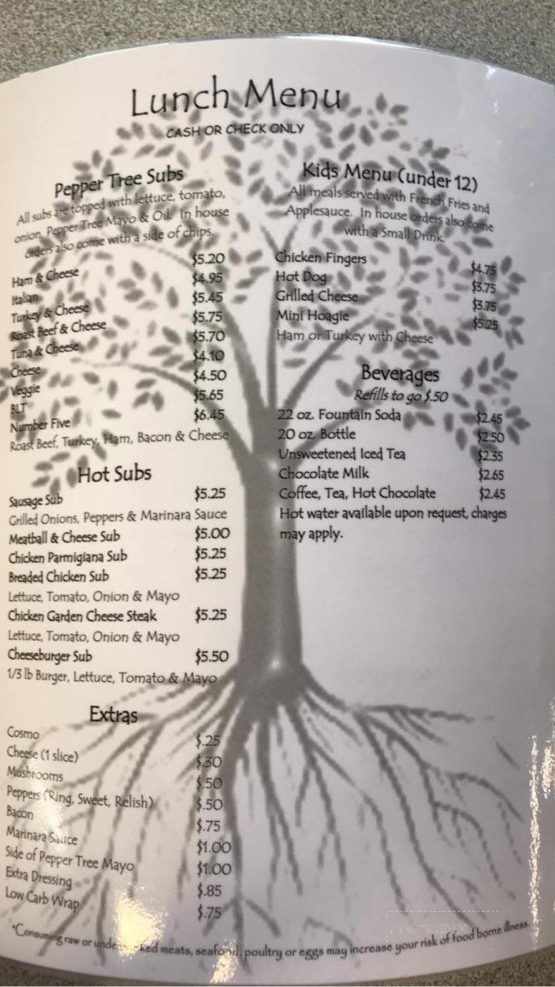 Pepper Tree - Selinsgrove, PA menu_pic