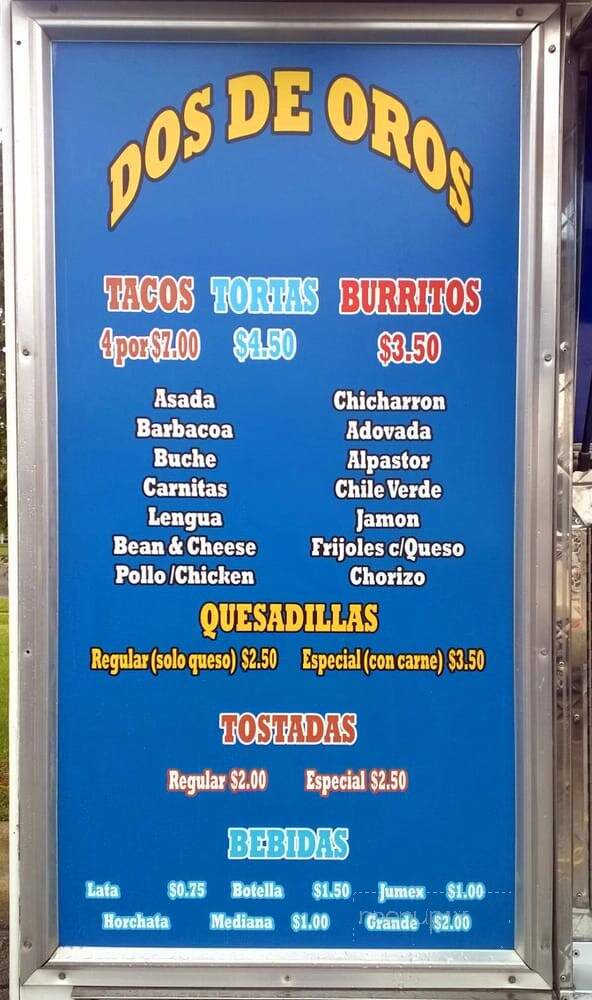 Dos De Oro - Omaha, NE menu_pic