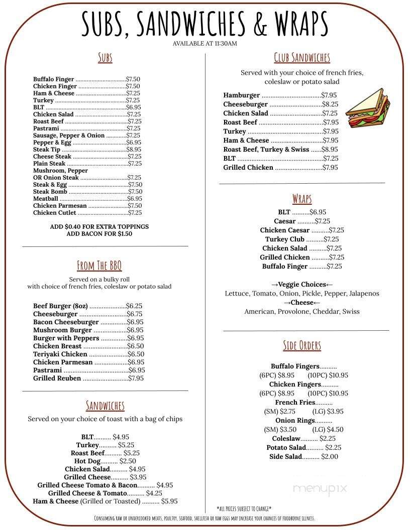 Brickstones - Rochester, NH menu_pic