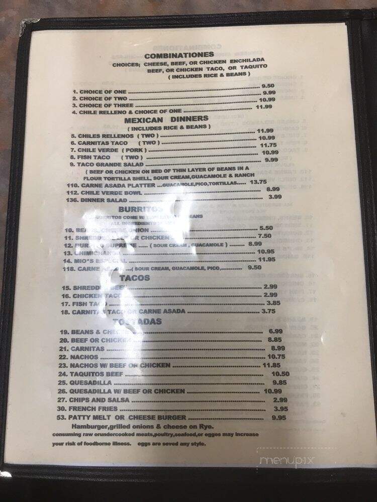 Taco Mio - Quartzsite, AZ menu_pic
