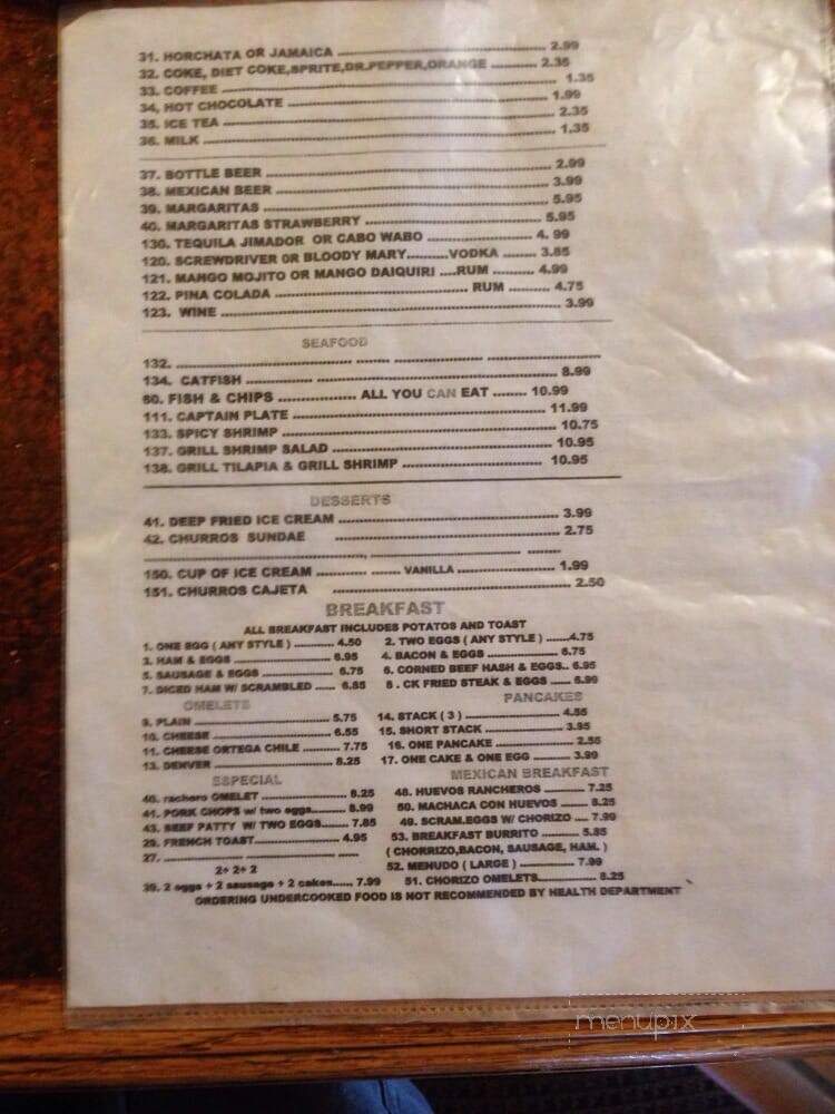 Taco Mio - Quartzsite, AZ menu_pic