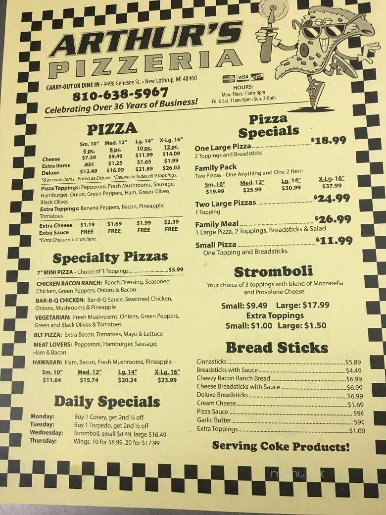 Arthur's Pizzeria - New Lothrop, MI