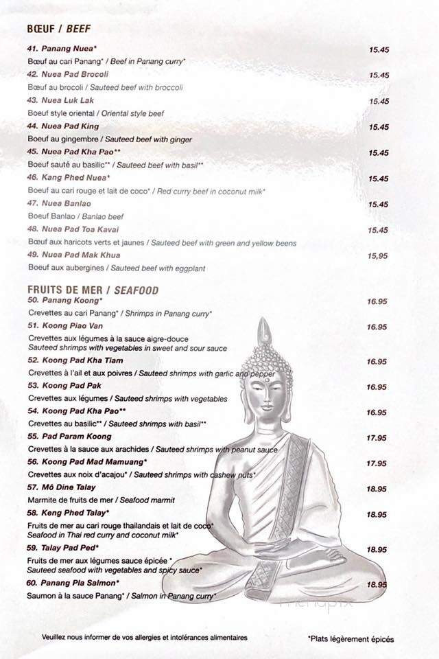 Restaurant Banlao - Quebec, QC menu_pic