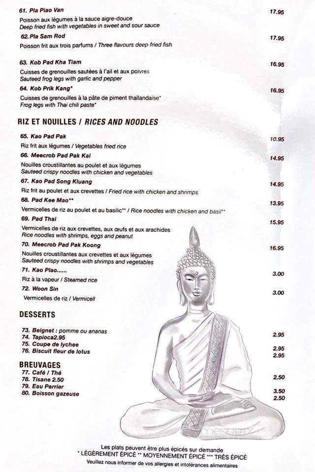 Restaurant Banlao - Quebec, QC menu_pic