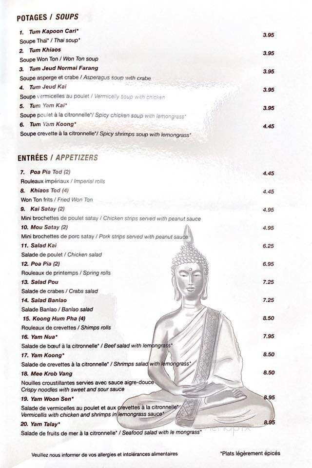 Restaurant Banlao - Quebec, QC menu_pic