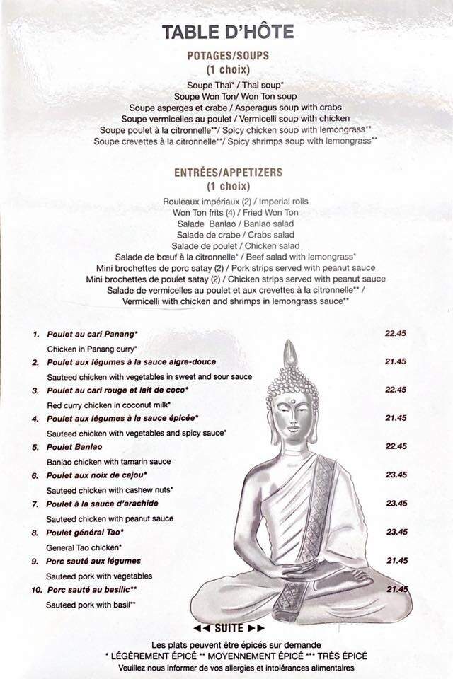 Restaurant Banlao - Quebec, QC menu_pic
