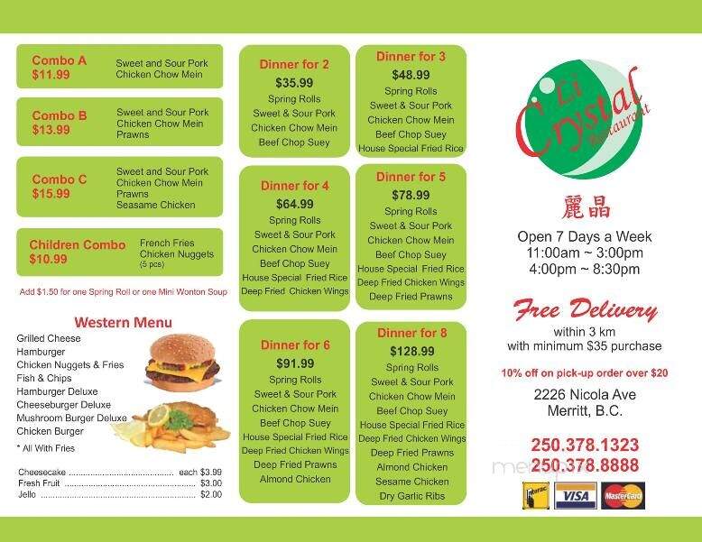Crystal Gardens Chinese Restaurant - Merritt, BC menu_pic
