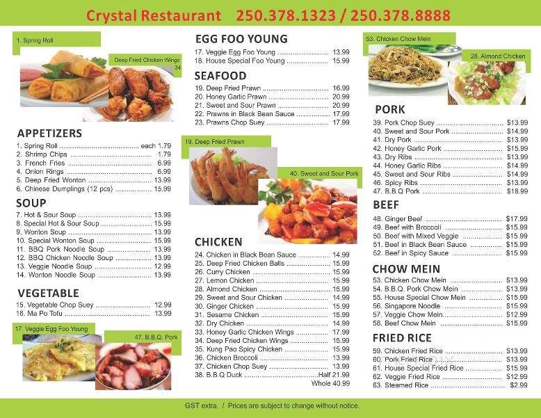 Crystal Gardens Chinese Restaurant - Merritt, BC menu_pic