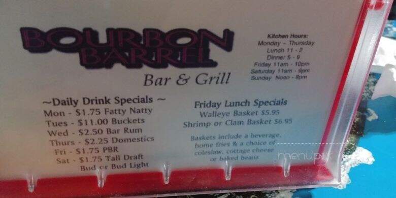 Bourbon Barrel Lounge - Decatur, IL menu_pic