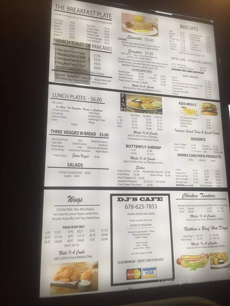 D J's Cafe - Covington, GA menu_pic