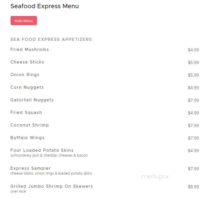 Seafood Express - Fayetteville, NC menu_pic