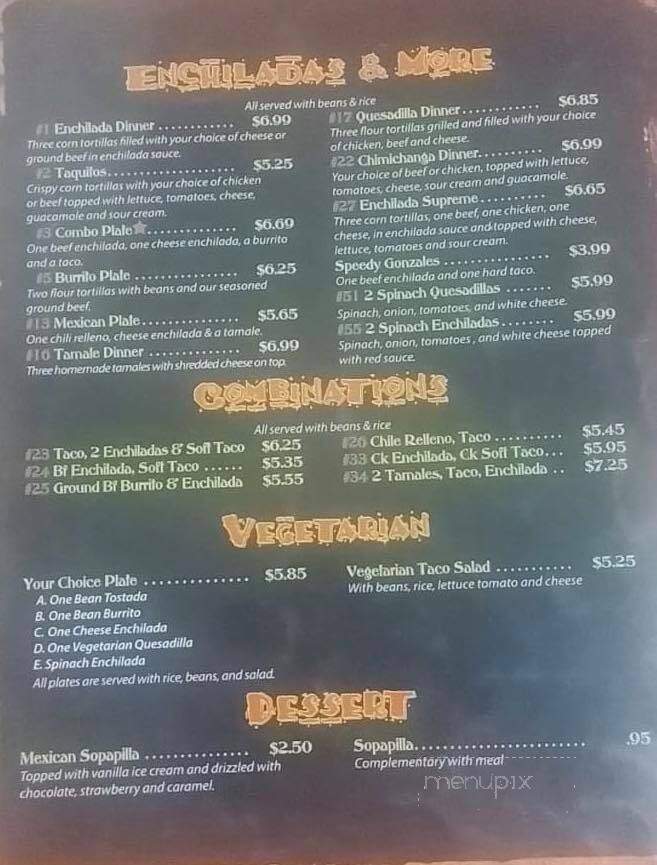 Reuben's Mexican Restaurant - Stigler, OK menu_pic
