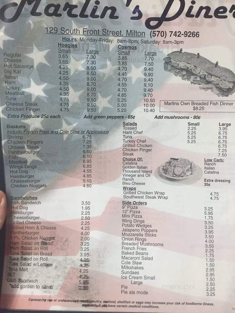 Marlin's Of Milton - Milton, PA menu_pic