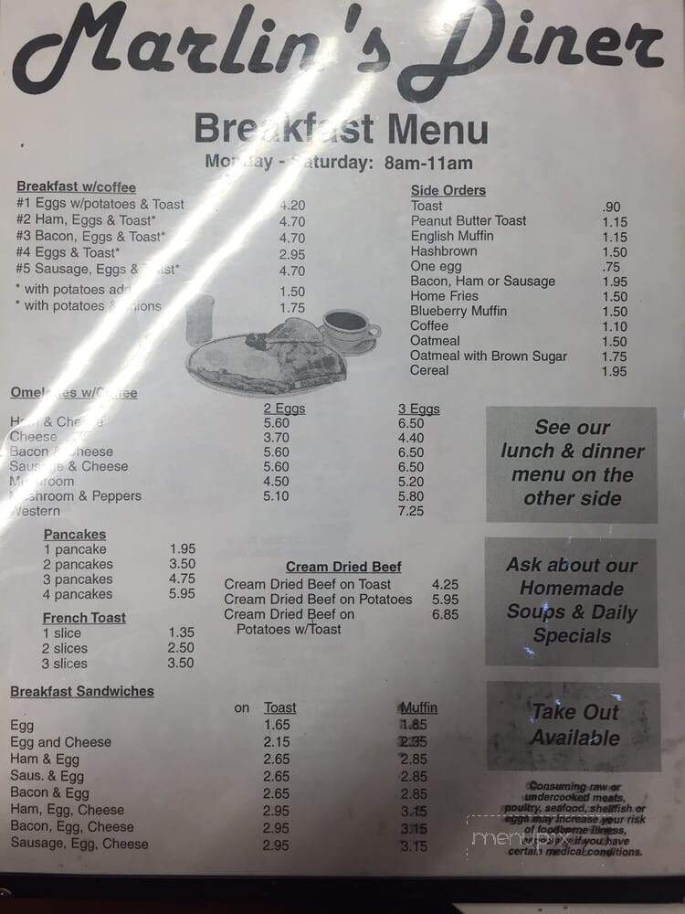 Marlin's Of Milton - Milton, PA menu_pic