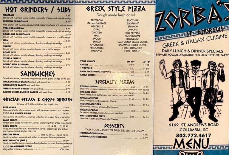 Zorbas Family Greek Restaurant - Irmo, SC