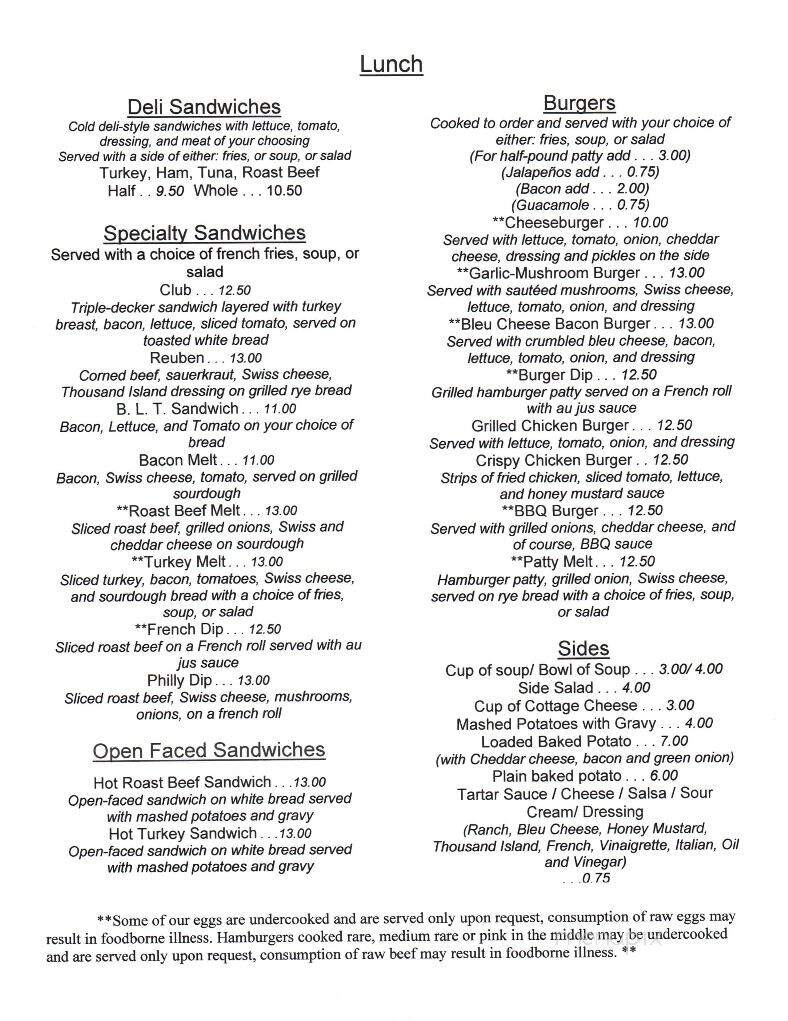 Jay's Cafe - Kenmore, WA menu_pic