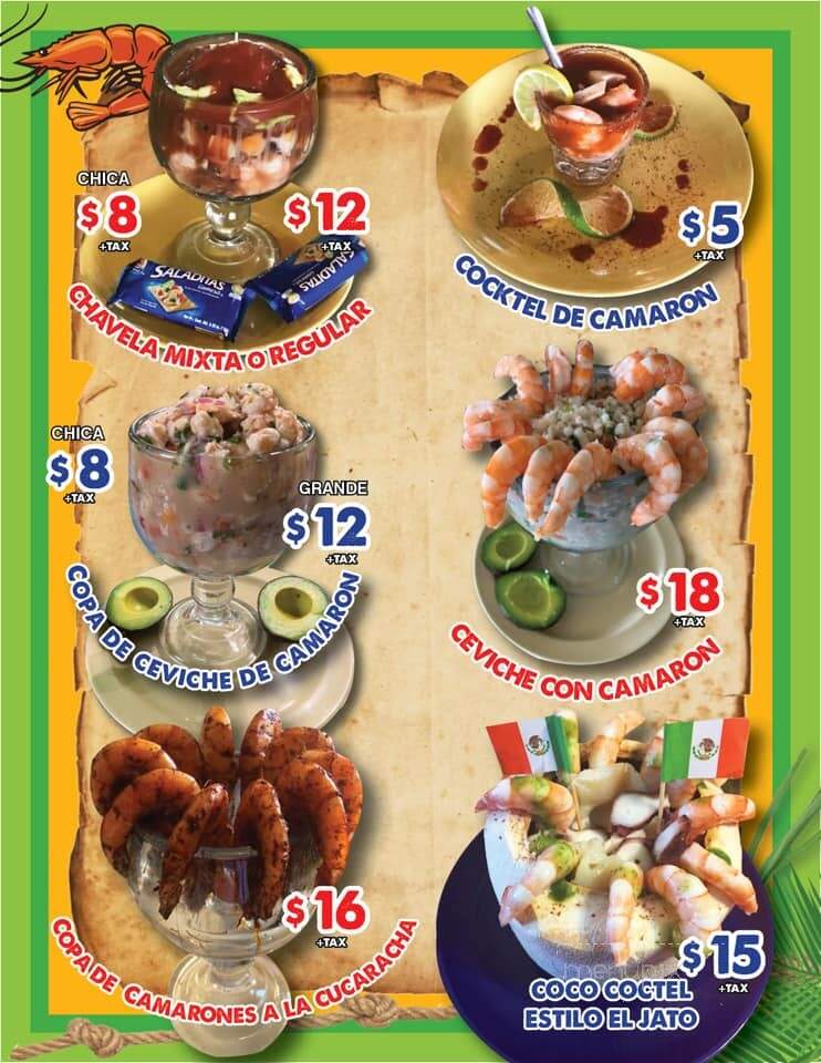 Mariscos El Jato - Los Angeles, CA menu_pic