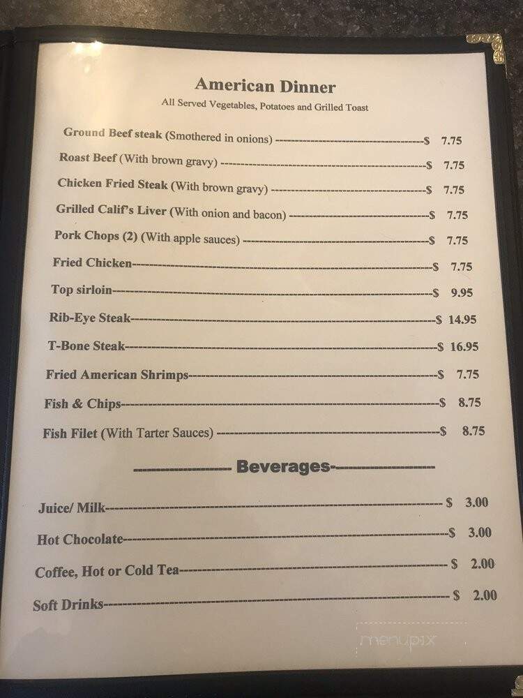 Village Cafe - Barstow, CA menu_pic