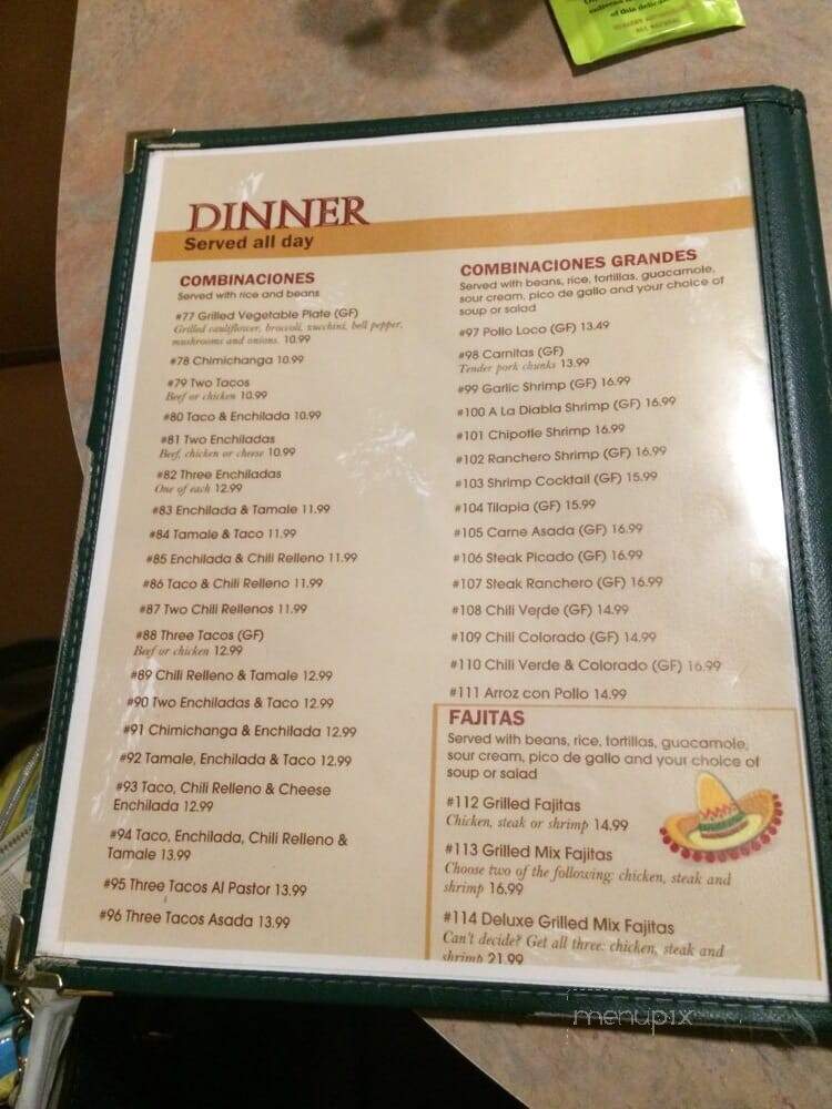 El Tepeyac Grille - Susanville, CA menu_pic