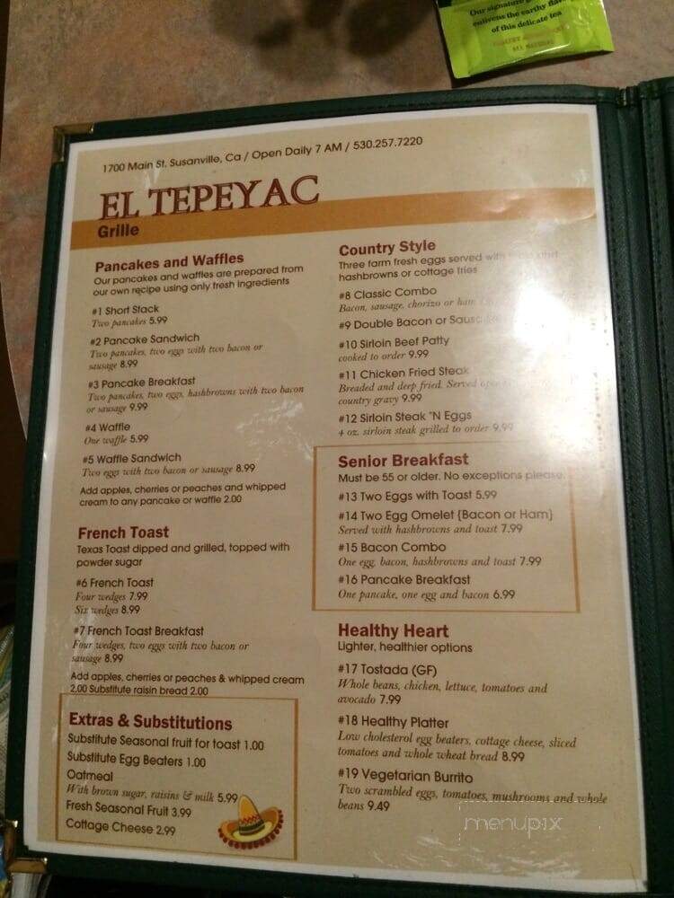 El Tepeyac Grille - Susanville, CA menu_pic