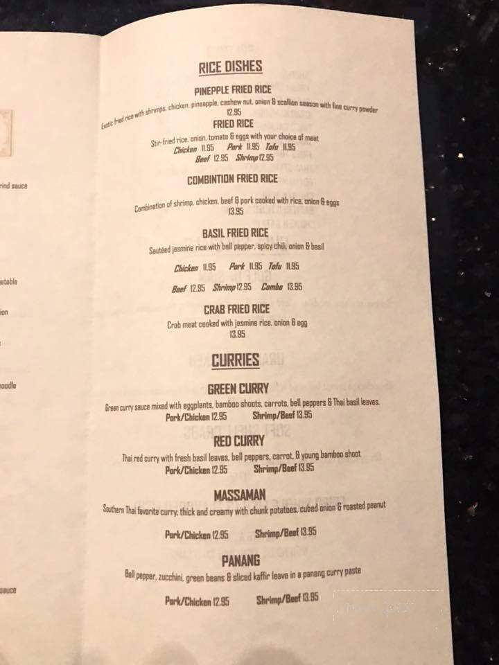 Jasmine Rice Thai Cuisine - Gretna, LA menu_pic