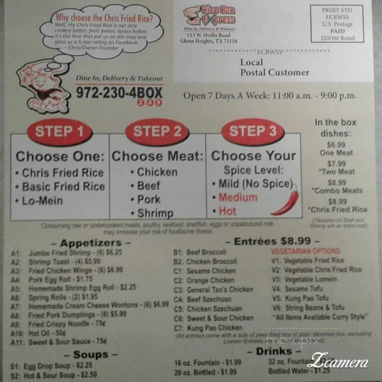 Rice Box Express - Glenn Heights, TX menu_pic