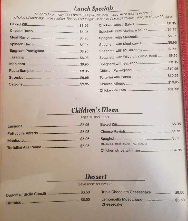 Lava Italian Restaurant - Galesburg, IL menu_pic