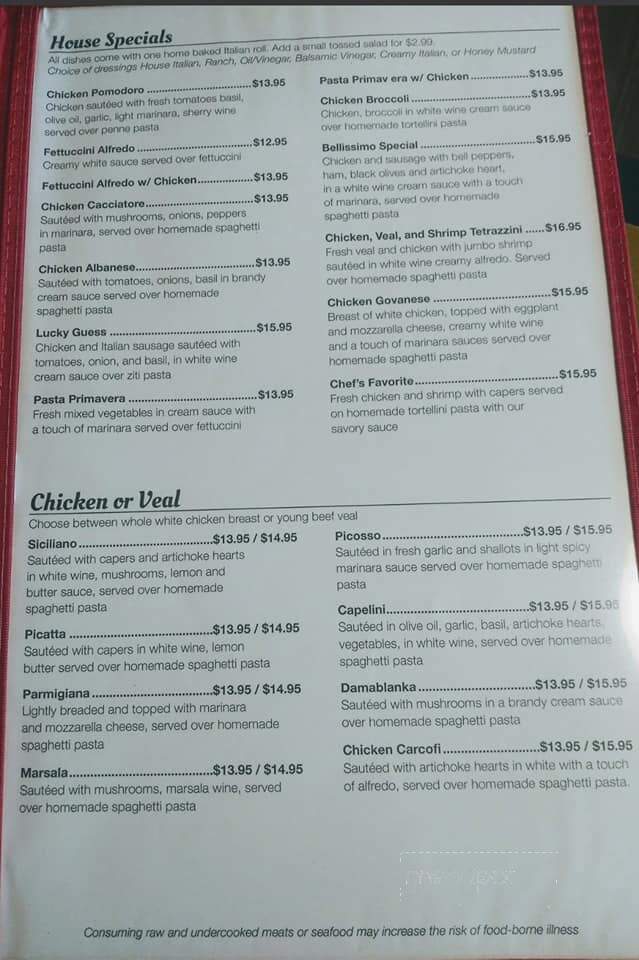 Lava Italian Restaurant - Galesburg, IL menu_pic