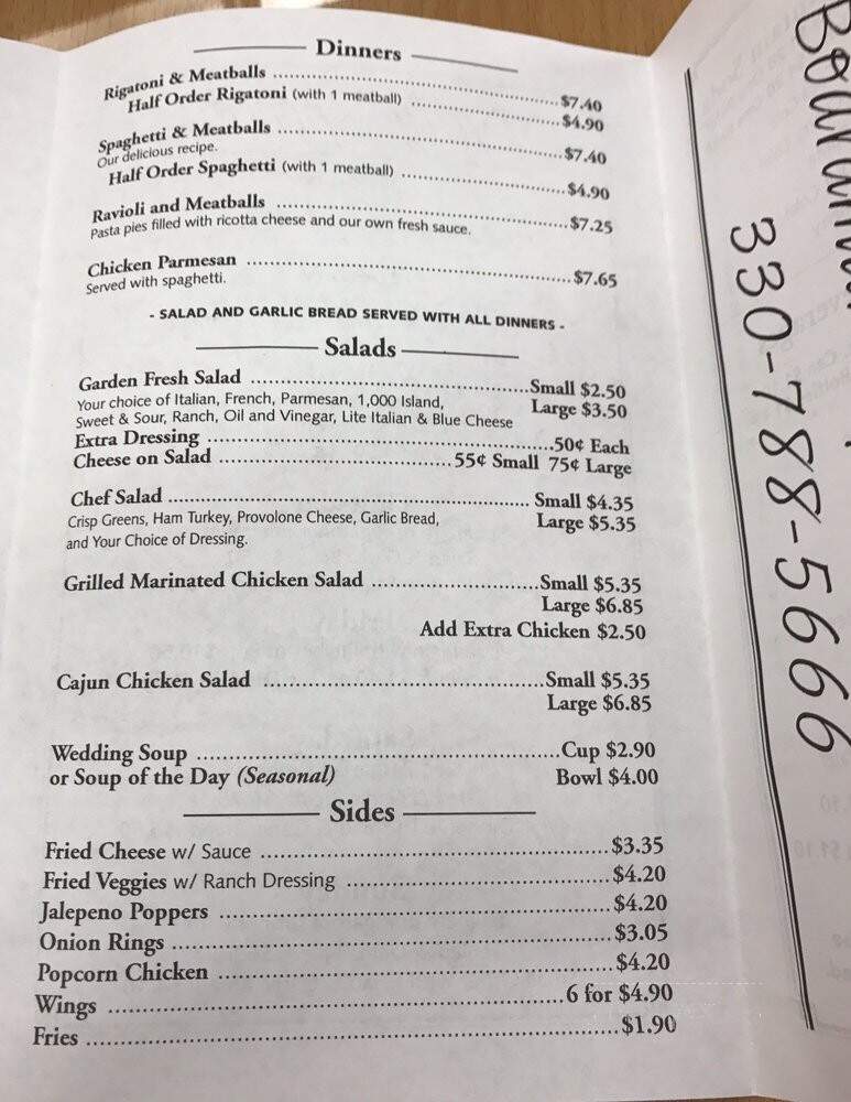 Uptown Pizza Shops - Youngstown, OH menu_pic
